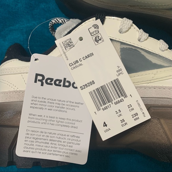 REEBOK CARDI CLUB C DOUBLE Chalk Core Black Gold - Picture 6 of 7